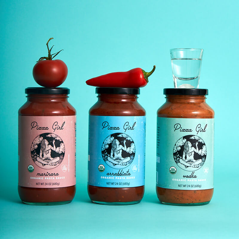 Jars of pasta sauces