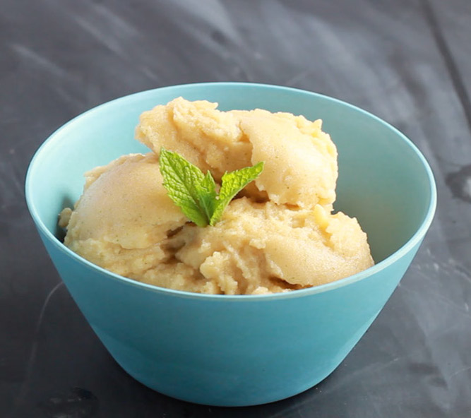Ice Cream scoops on cutting board