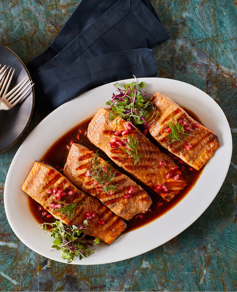 Pomegranate-Glazed Salmon