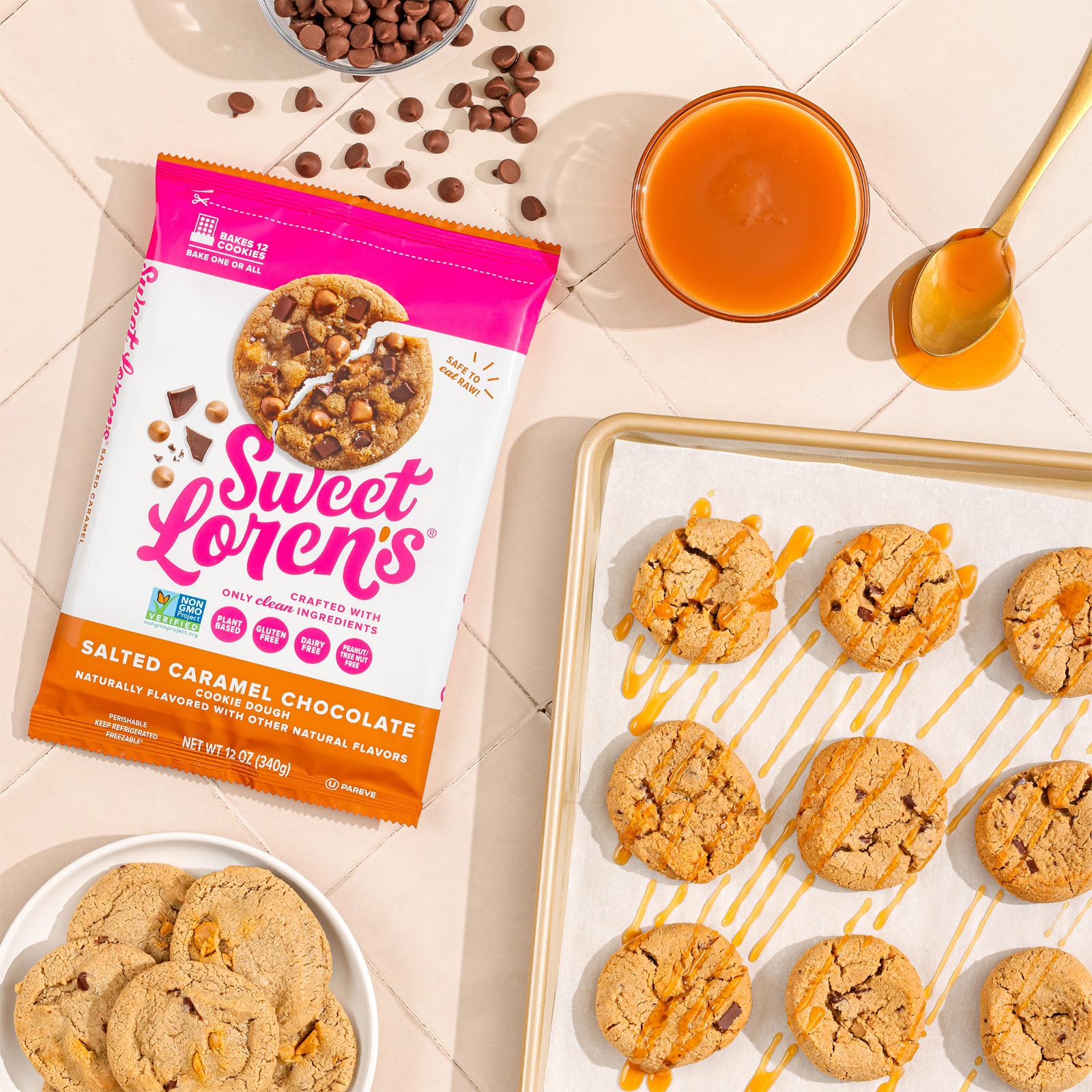 Sweet Loren's cookies in baking sheet