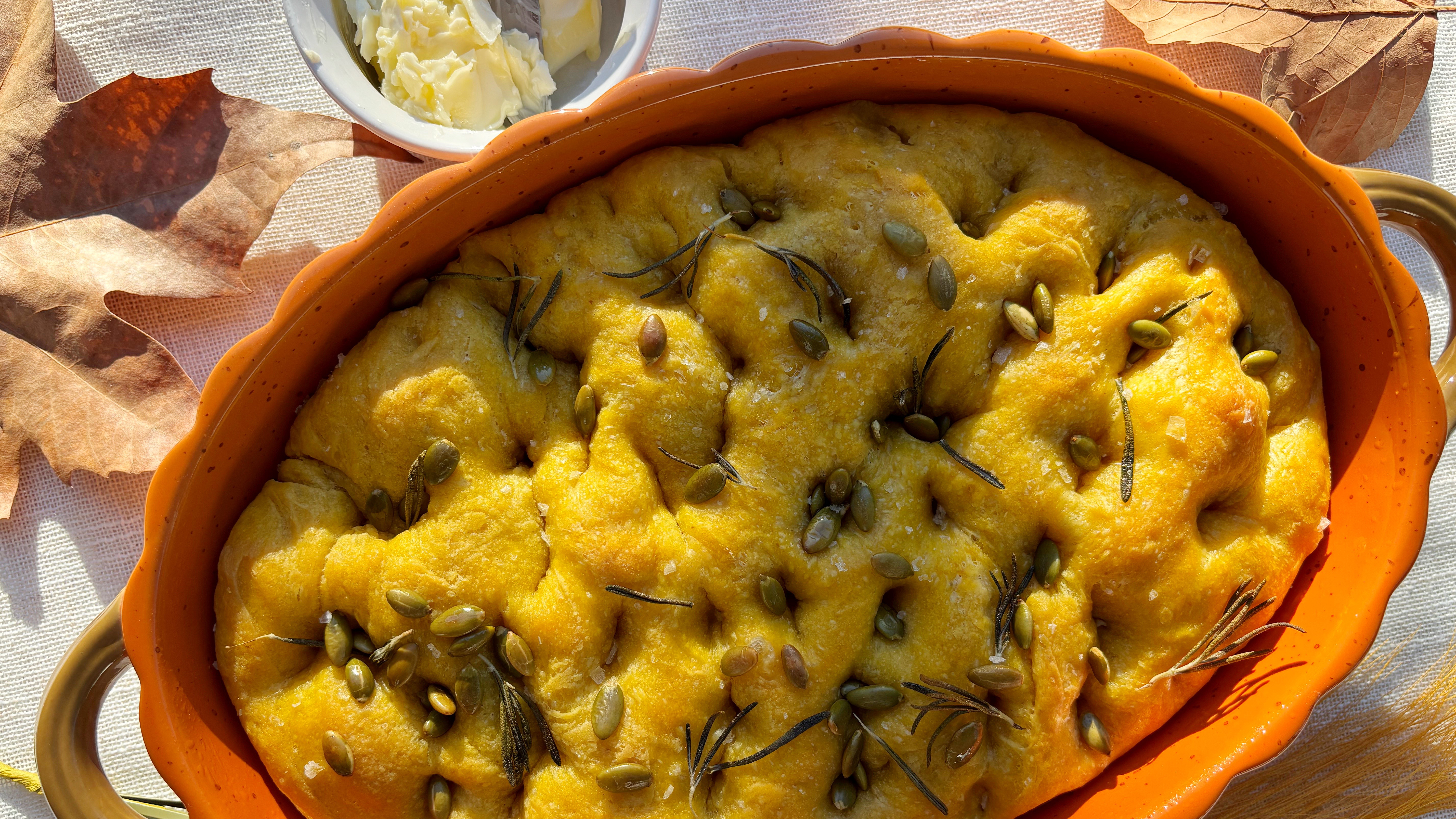 pumpkin rosemary focaccia
