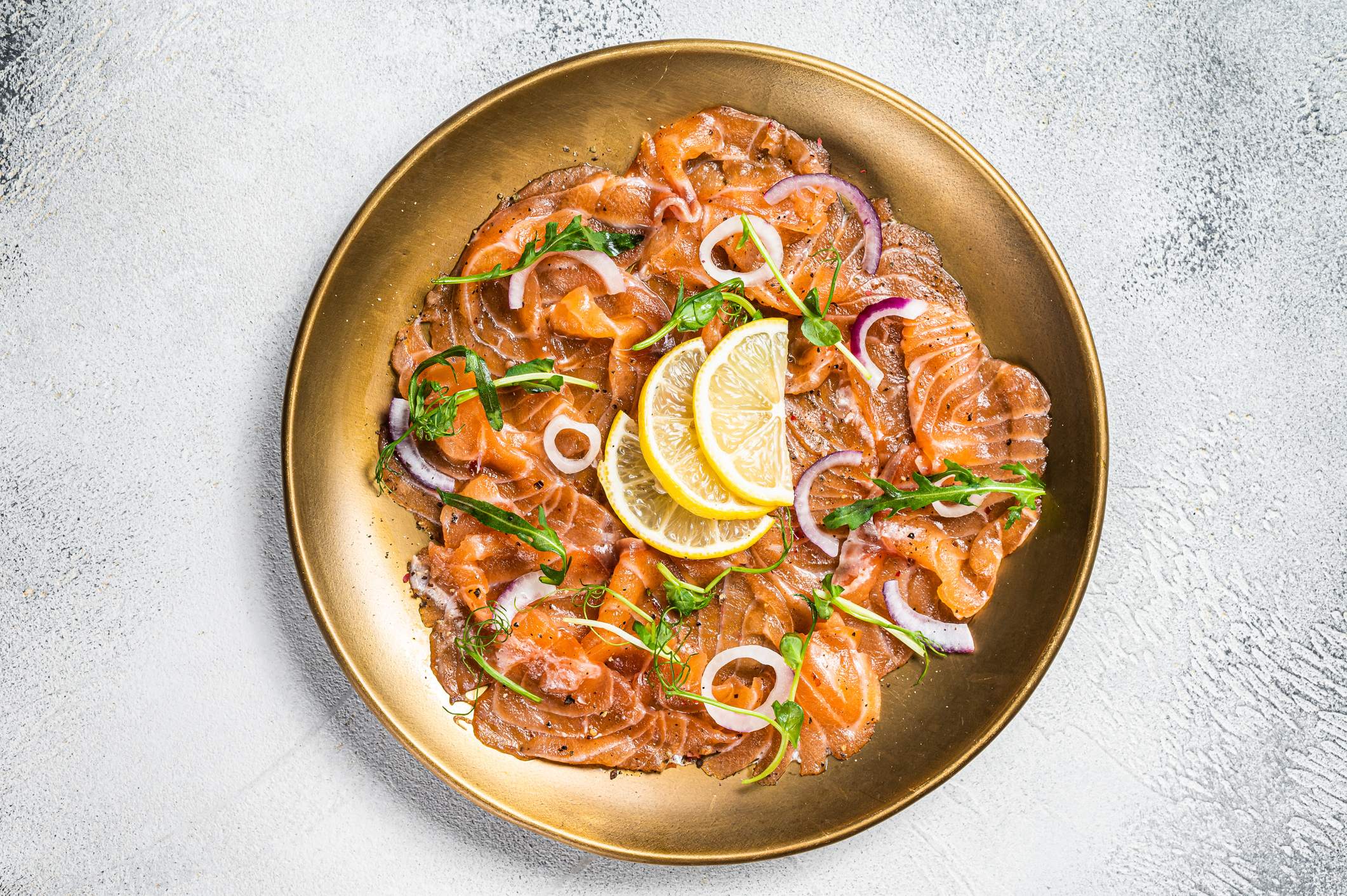 plate of loch etive steelhead trout made into carpaccio