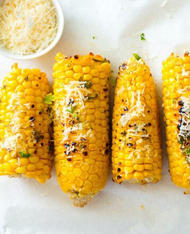 Grilled Corn with Garlic Parmesan Butter