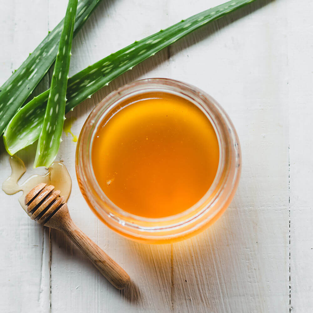 honey aloe in a jar 