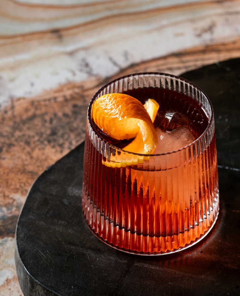 Spiced Negroni with orange twist
