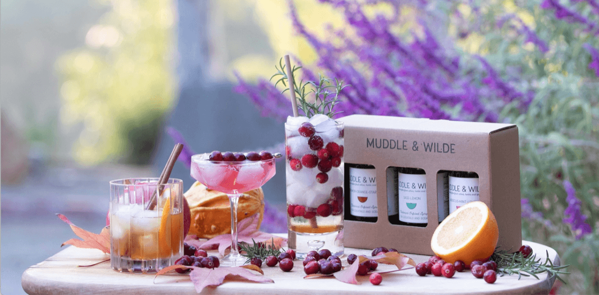 Carton of Muddle & Wilde drinks