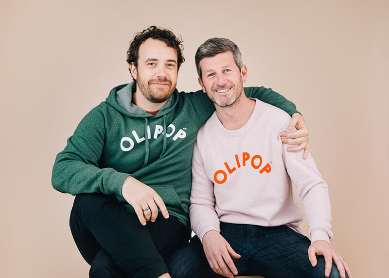 Goodwin and Lester in Olipop hoodies