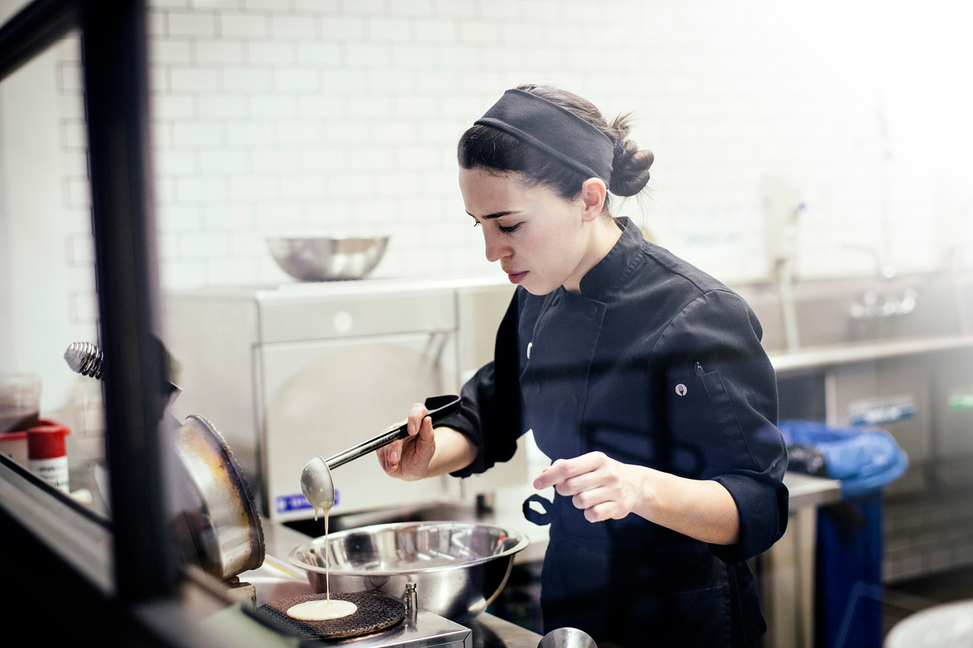 woman cooking in kitchen