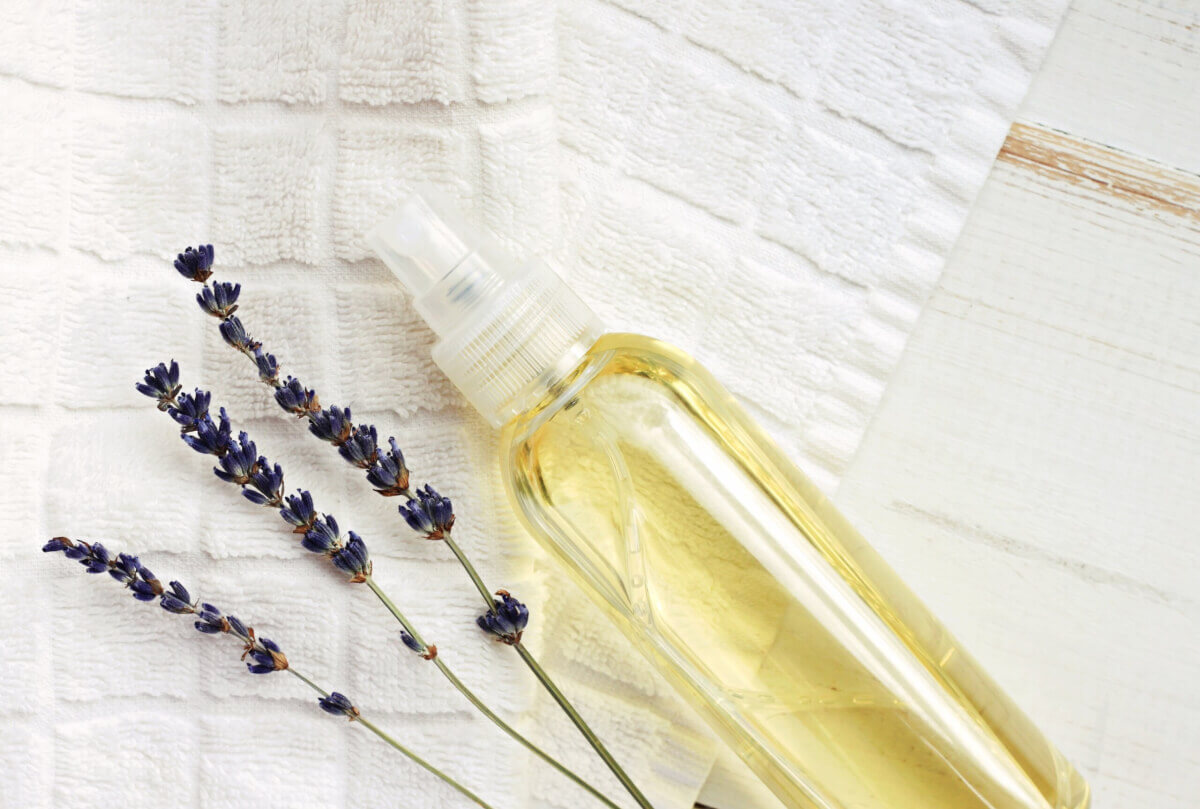 bottle full of lavender oil 