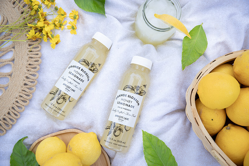 Orange blossom honey lemonade bottles