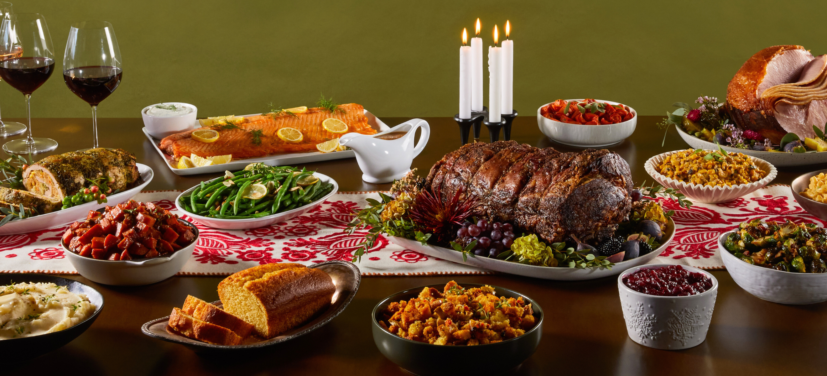 christmas table spread