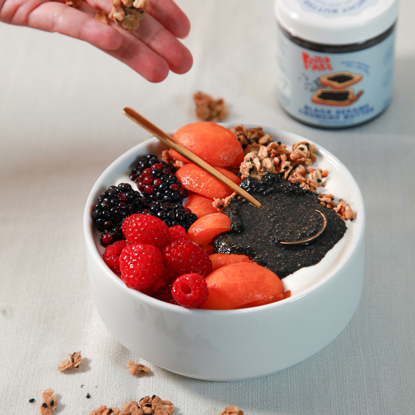 Rooted Fare in a bowl with fruit