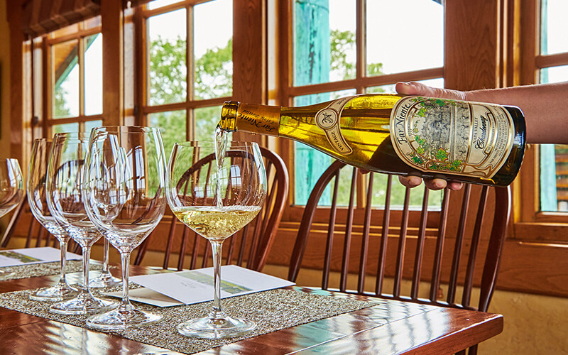 Bottle of wine being poured 