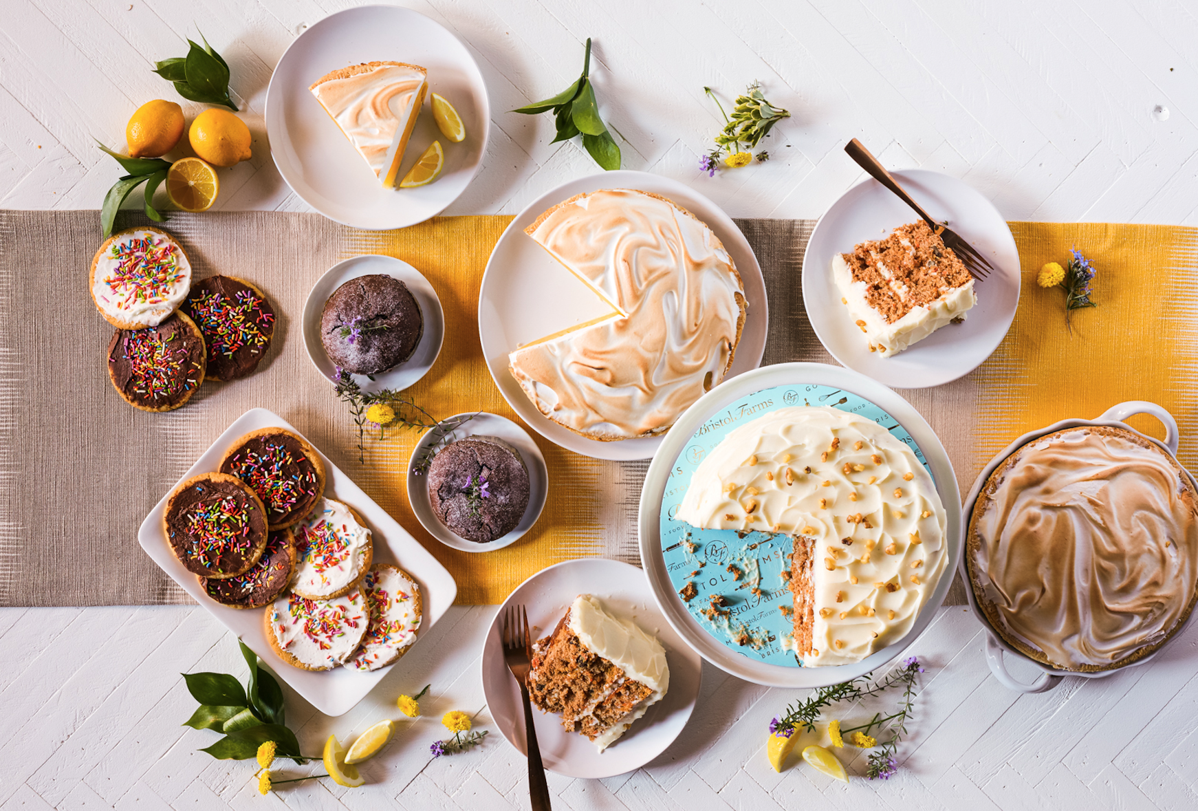 spring desserts on table