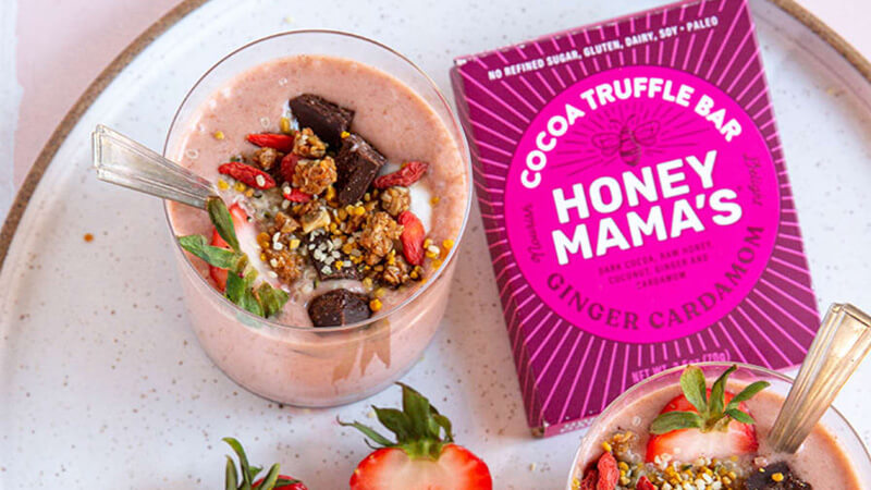 Cocoa truffle bar in a smoothie