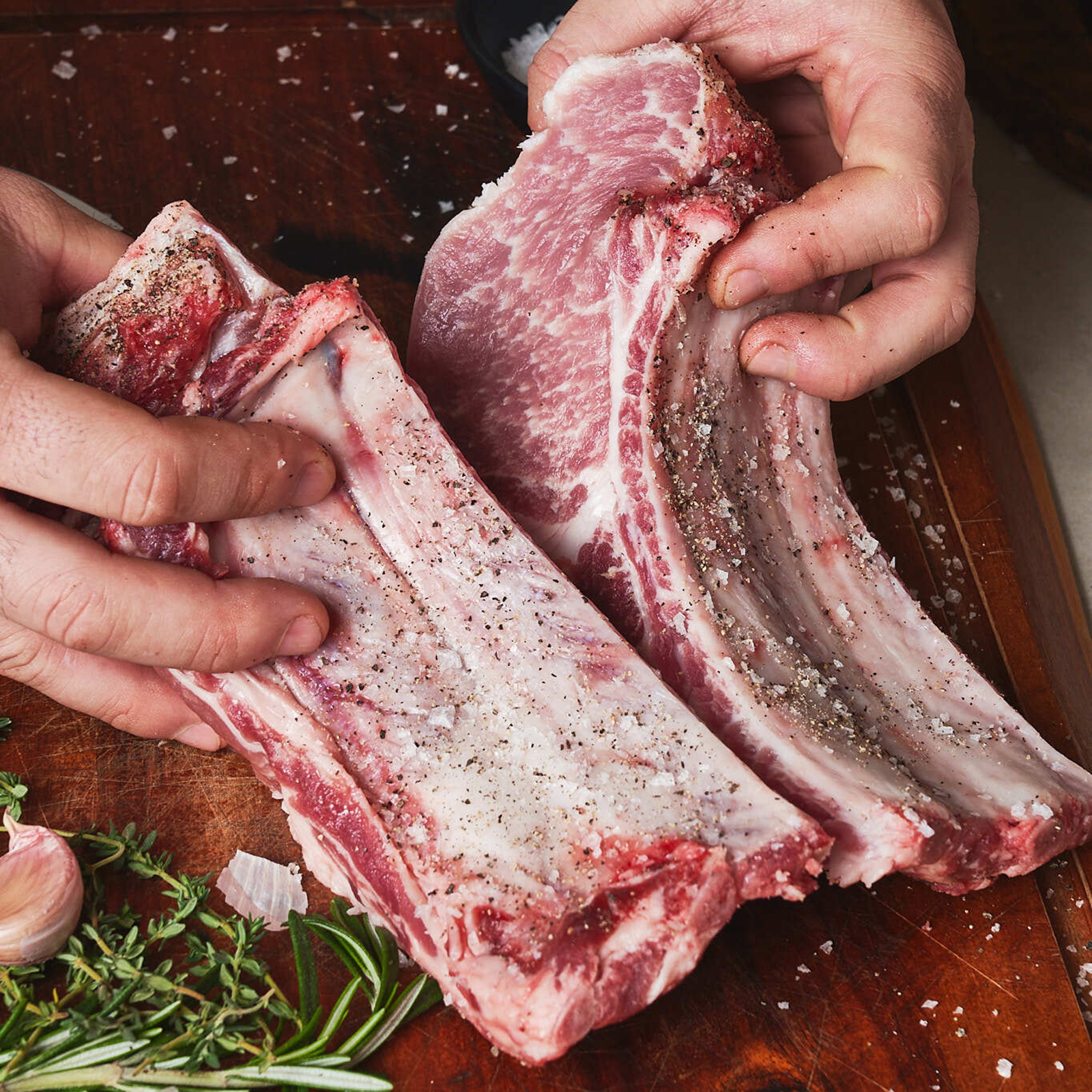 pork ribs seasoned