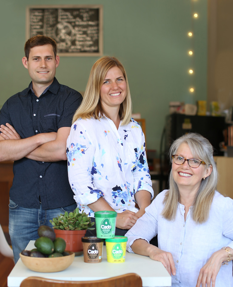 Debbie, Jack, and Meghan Dowd of Cado Avocado Ice Cream
