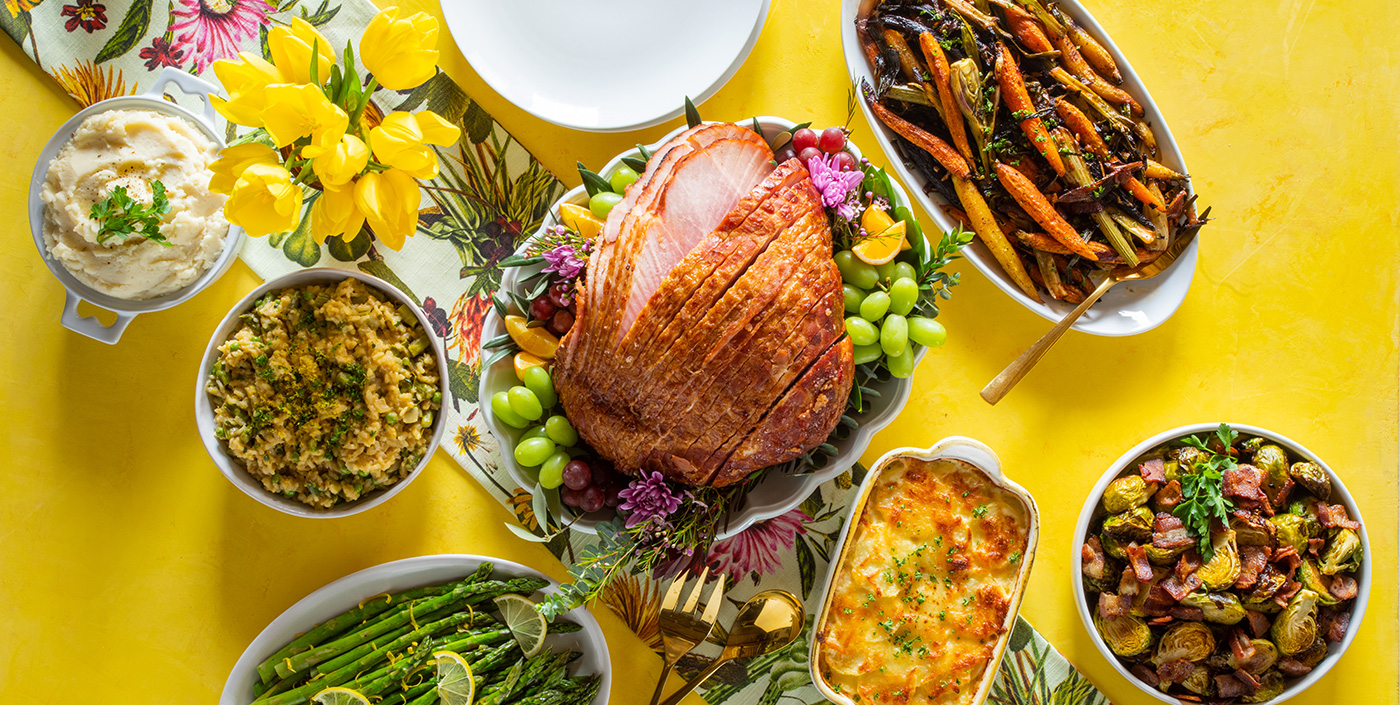 Spring Meal Ordering Table with Food Items