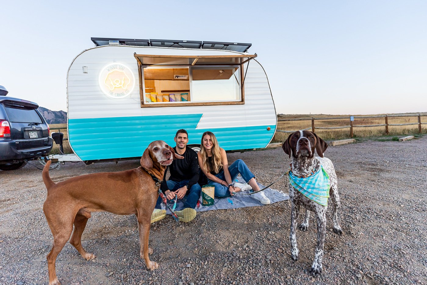 Two People and Their Dogs