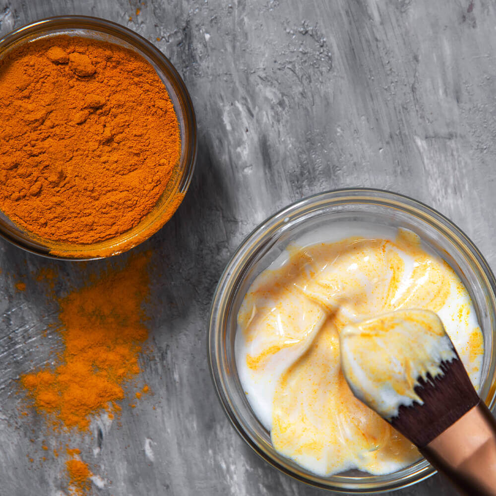 bowls of yogurt and turmeric