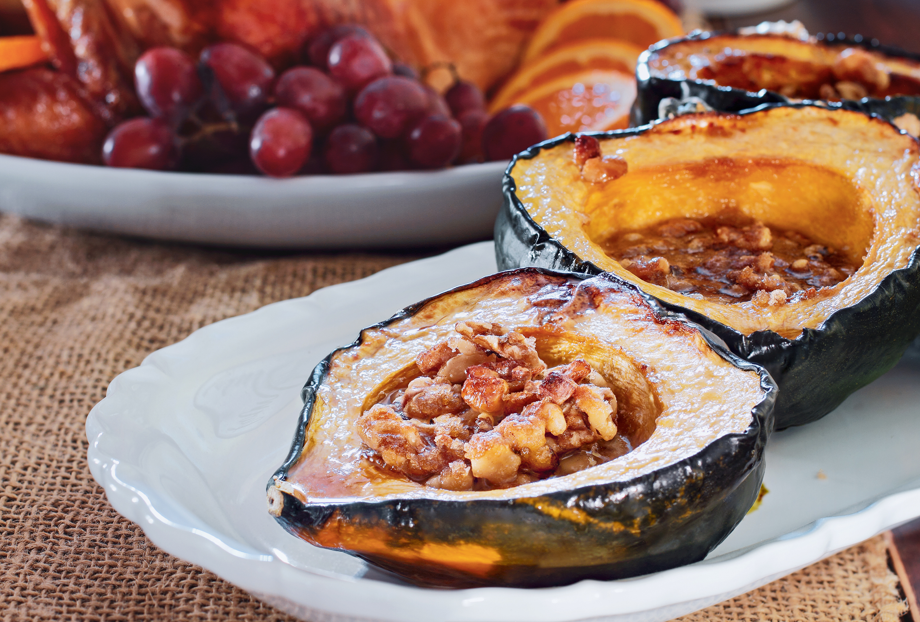 Baked Acorn Squash With Walnuts