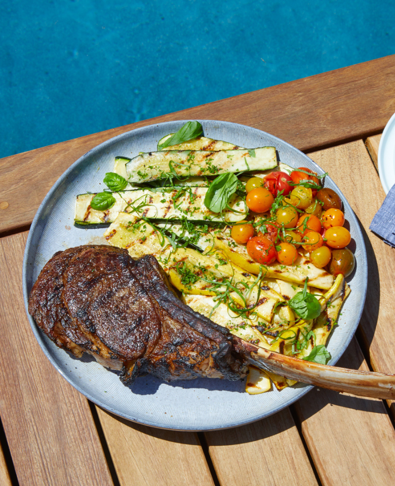 Grilled Reverse Seared Tomahawk Steak