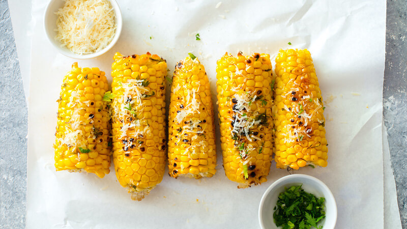 Grilled Corn With Garlic Parmesan Butter