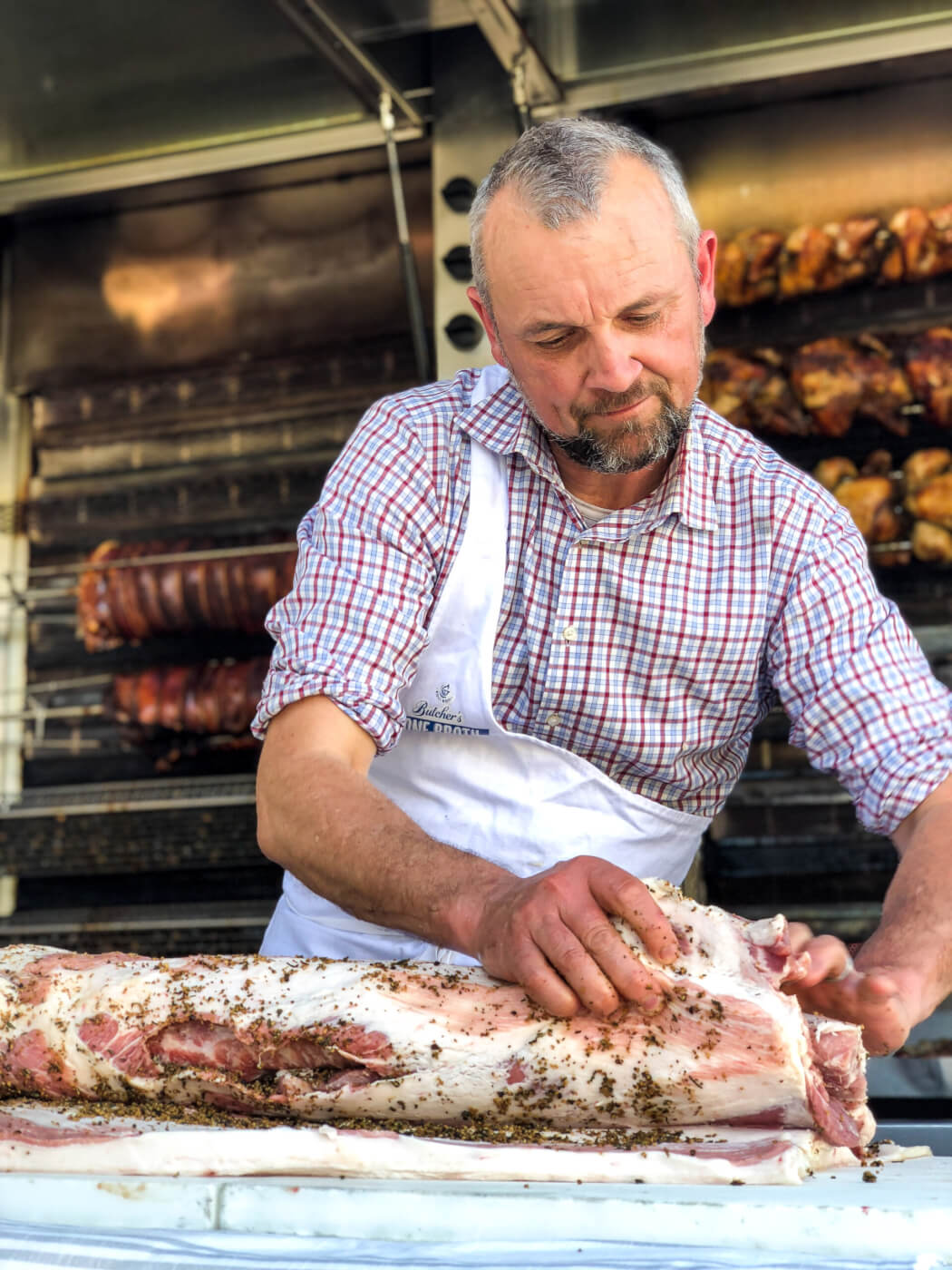 Thomas Odermatt preparing meat