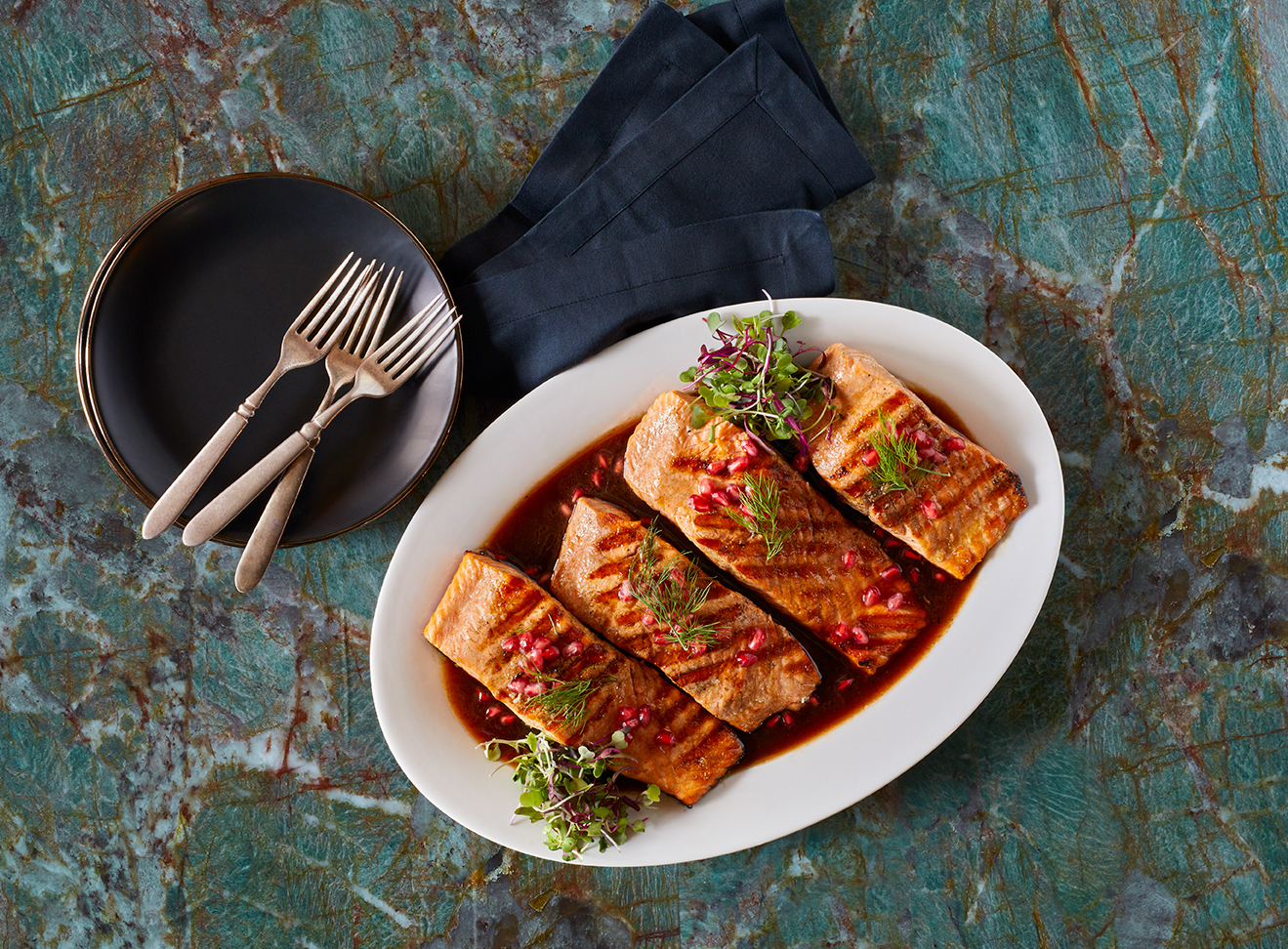 Pomegranate Glazed Salmon