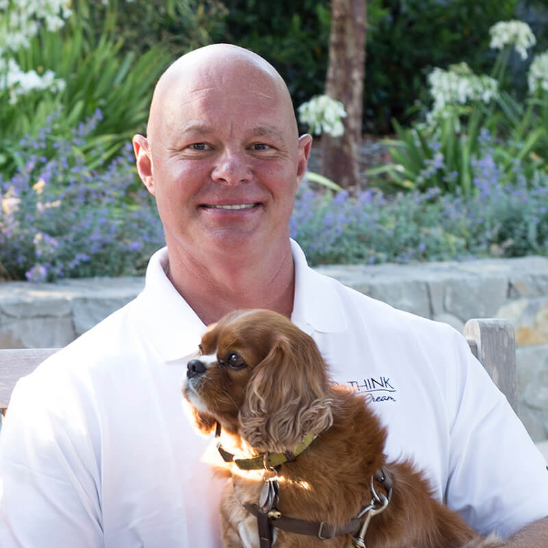 Founder George T. Haymaker III with his dog