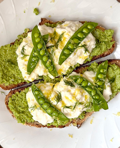 Spring Pea & Burrata Toast