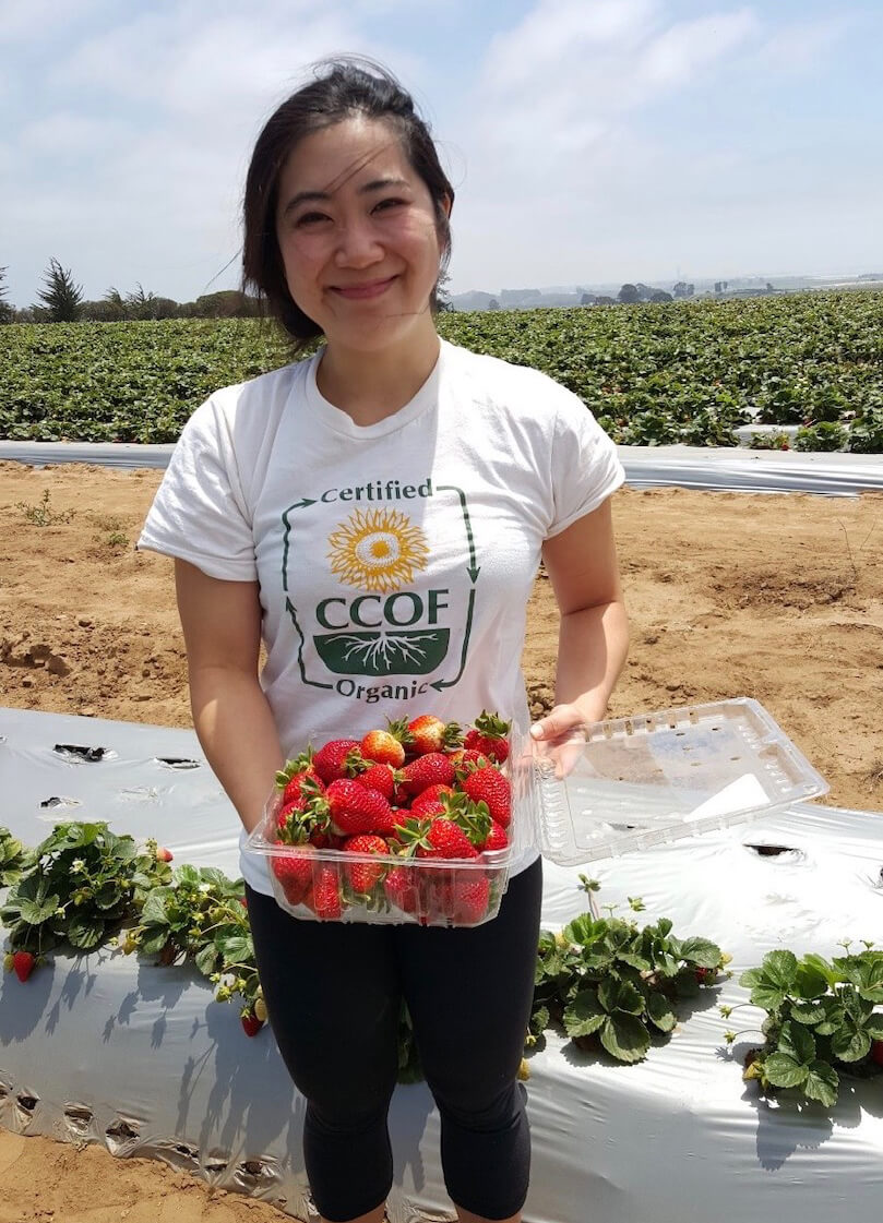 Bea Kawahara holding strawberries