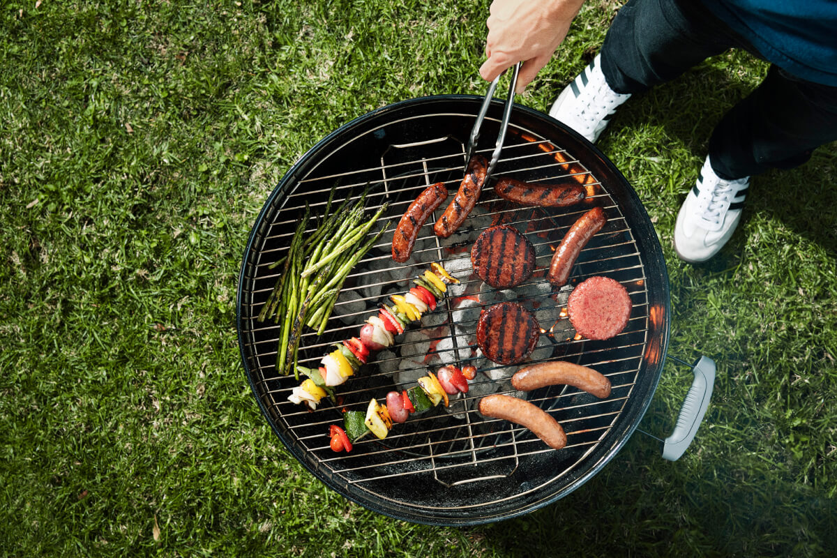 Kebabs and meat on the grill