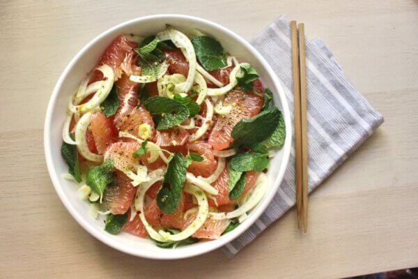 pomelo fennel herb salad