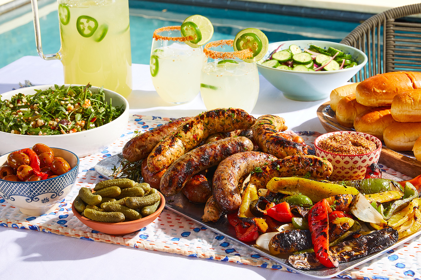 sausage platter served outdoors