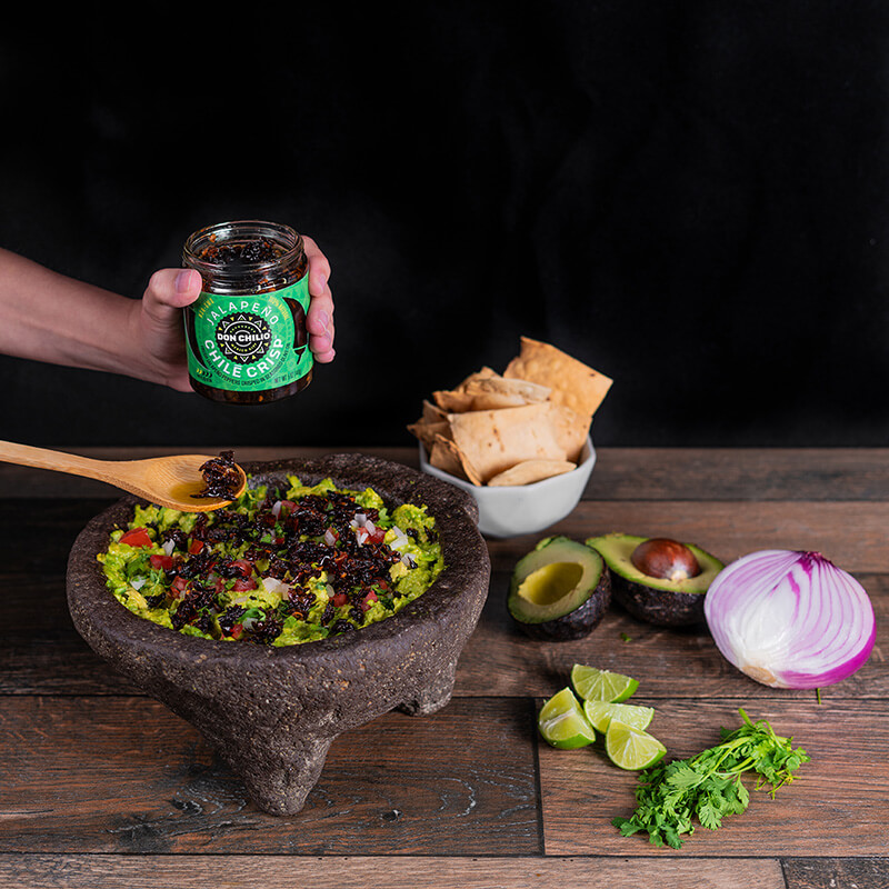 Guacamole with habanero chile crisp 