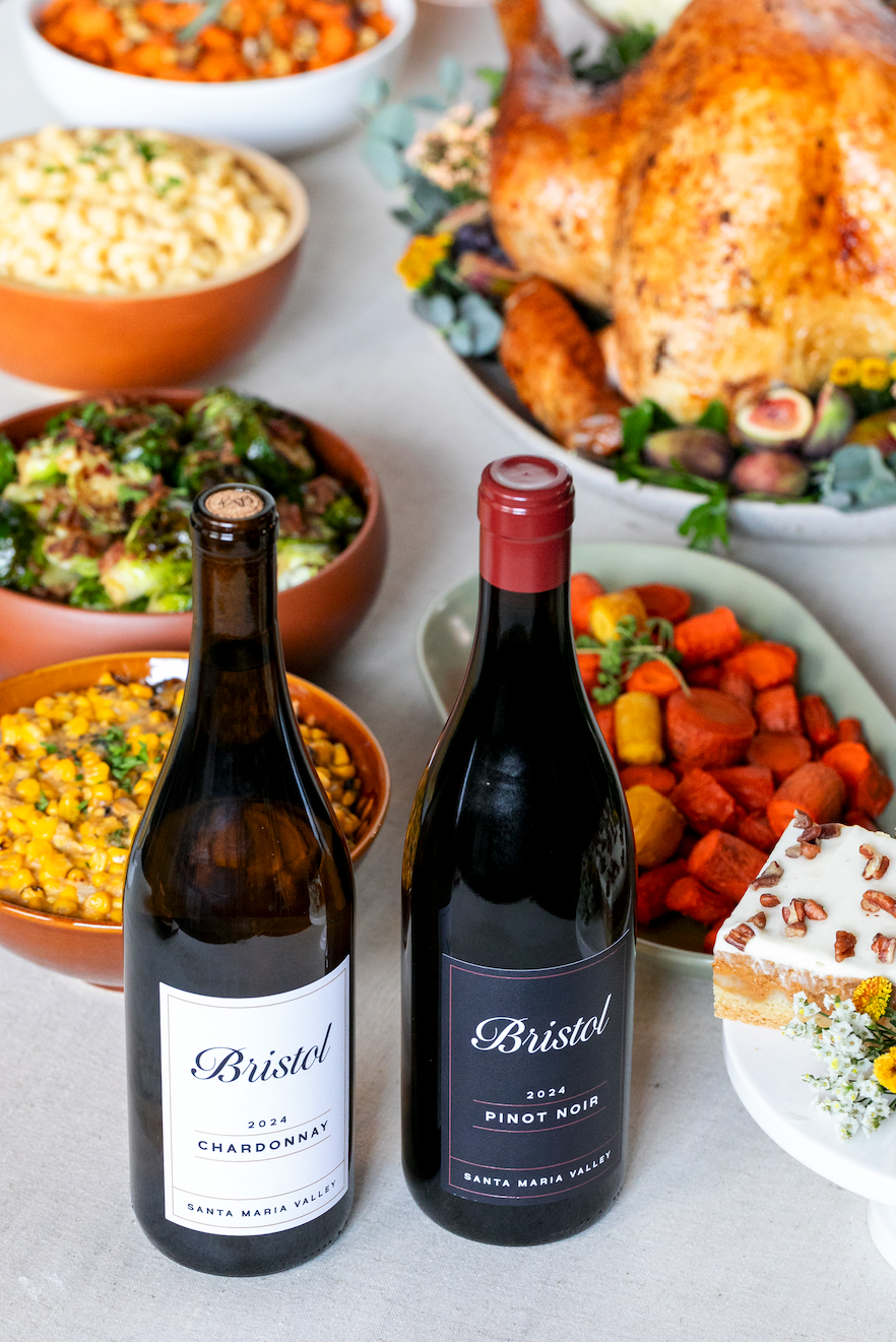 Wine on Thanksgiving table