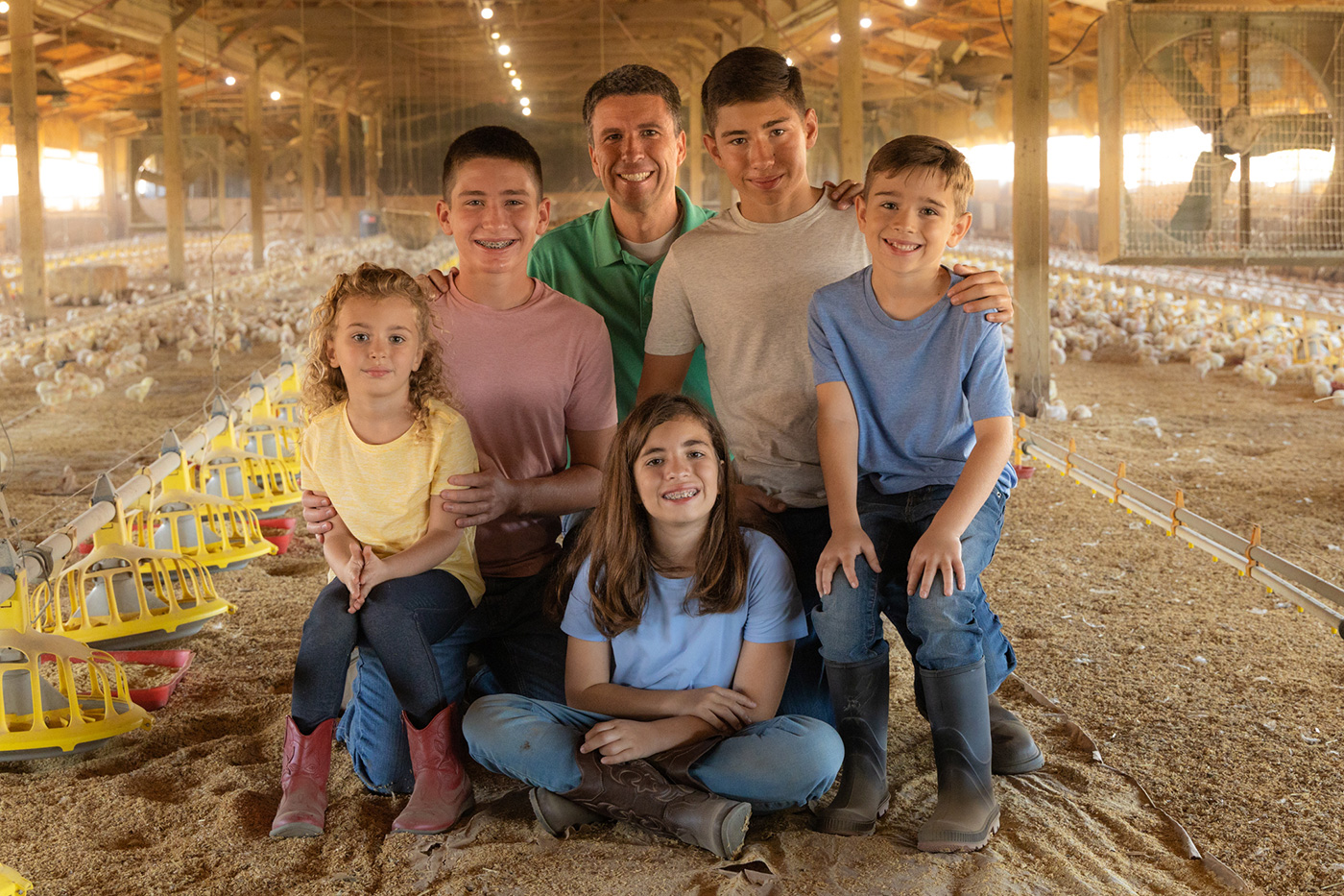 Pitman family at farm