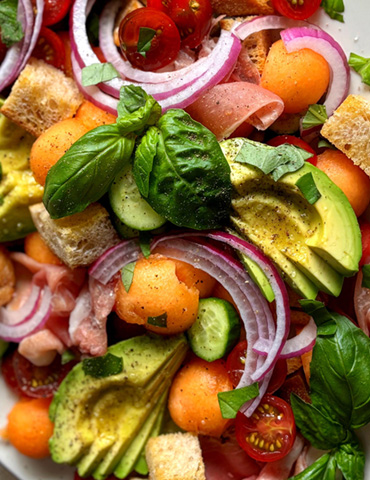 Cantaloupe Panzanella Salad