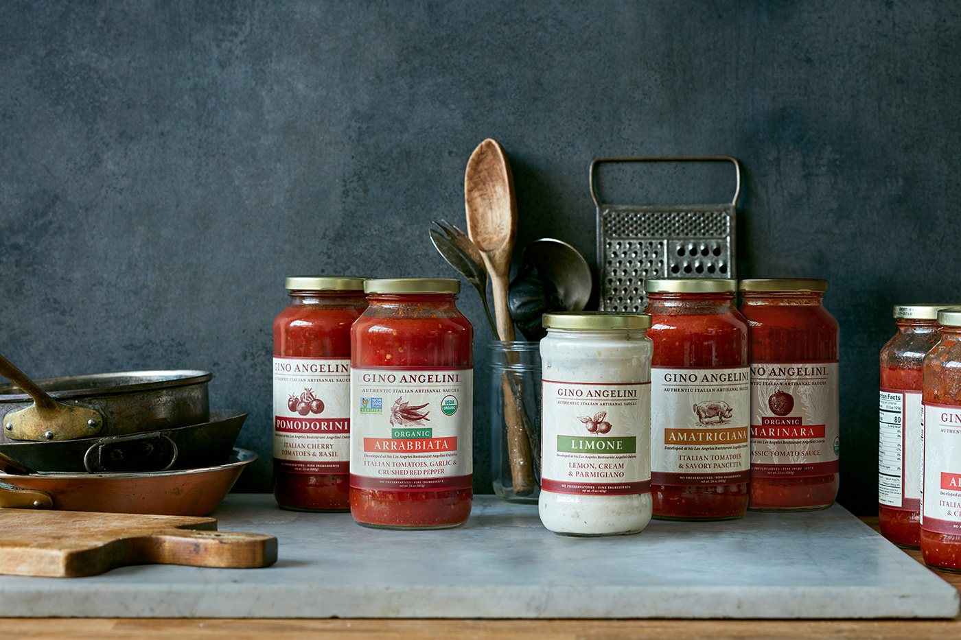 Variety of Angelini pasta sauces