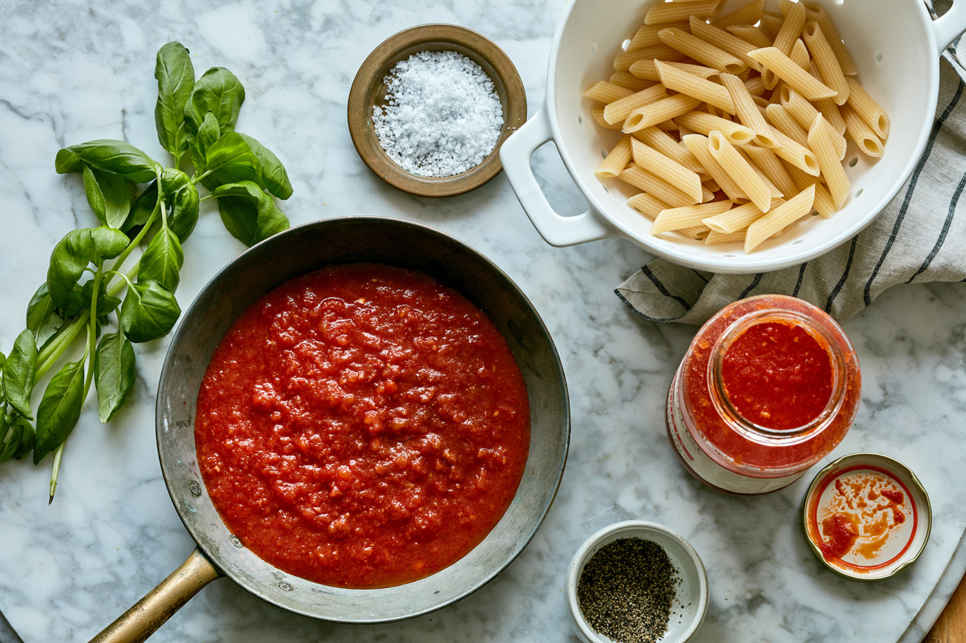 Pasta and sauce