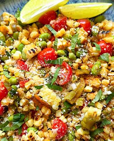 Grilled Corn & Hatch Pepper Succotash