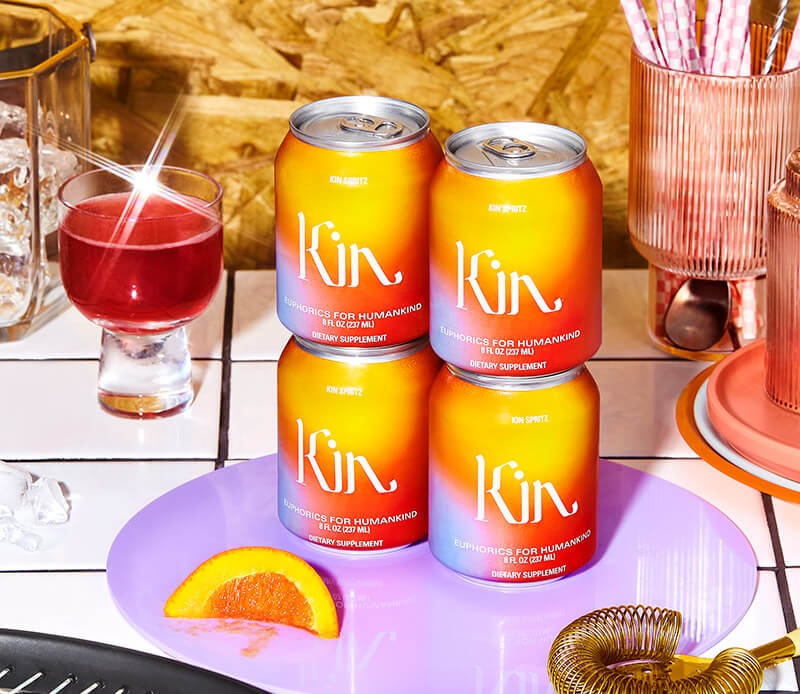 Kin Euphorics drinks stacked