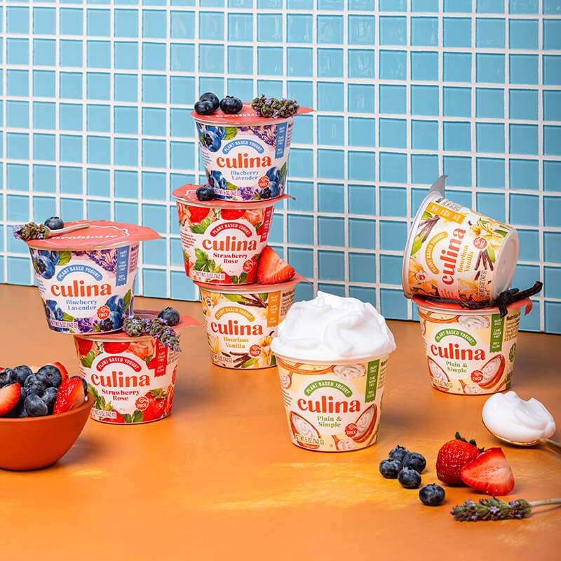 Culina yogurts stacked with fruit