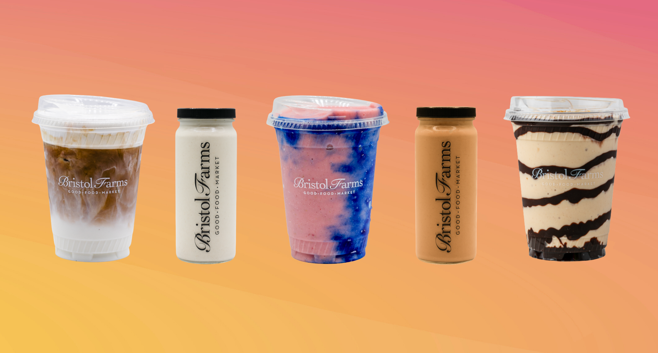 smoothies on a pink background