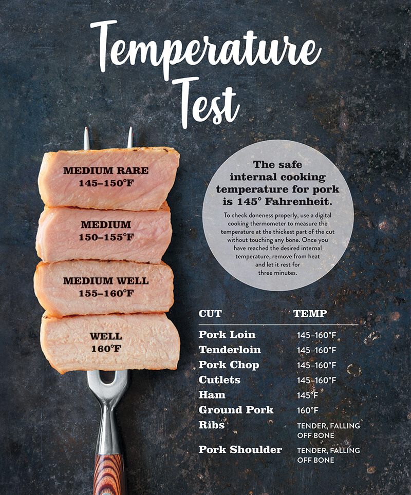 Temperature test for meat graphic