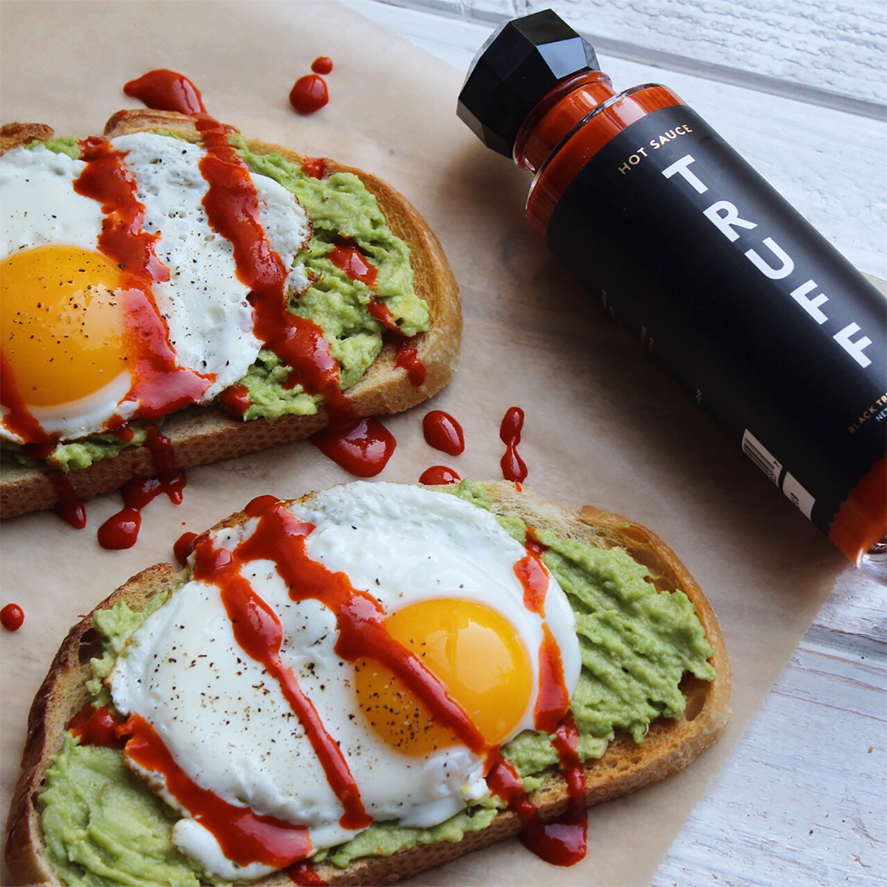 Avocado toast with TRUFF hot sauce