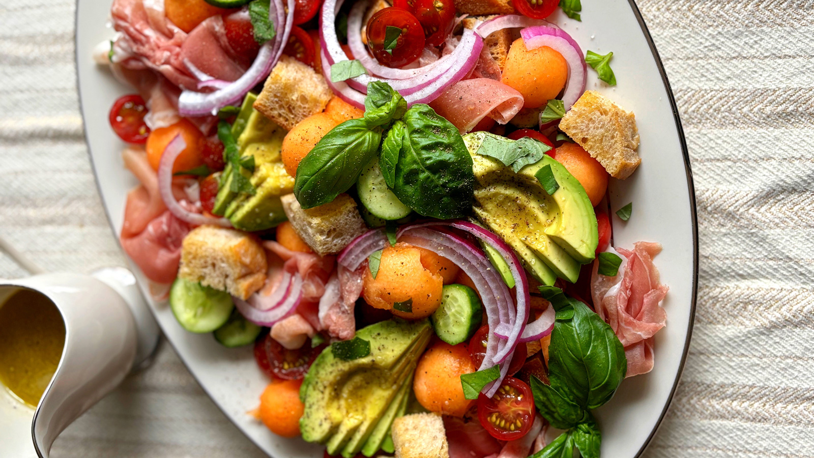 Cantaloupe Panzanella Salad